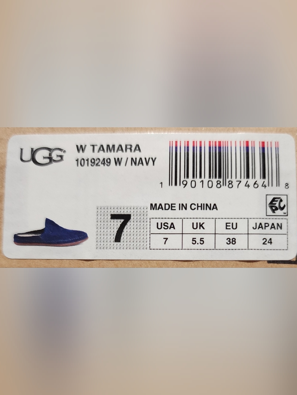 UGG Women’s Tamara Navy Suede Shearling Slip-Ons - Size 7 - Retail $125 - NIB - Picture 2 of 6